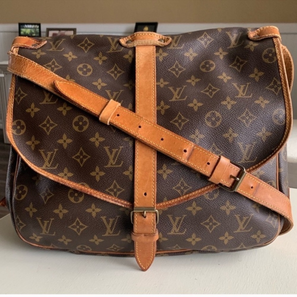Louis Vuitton Brown and Tan Monogram Crossbody Bag